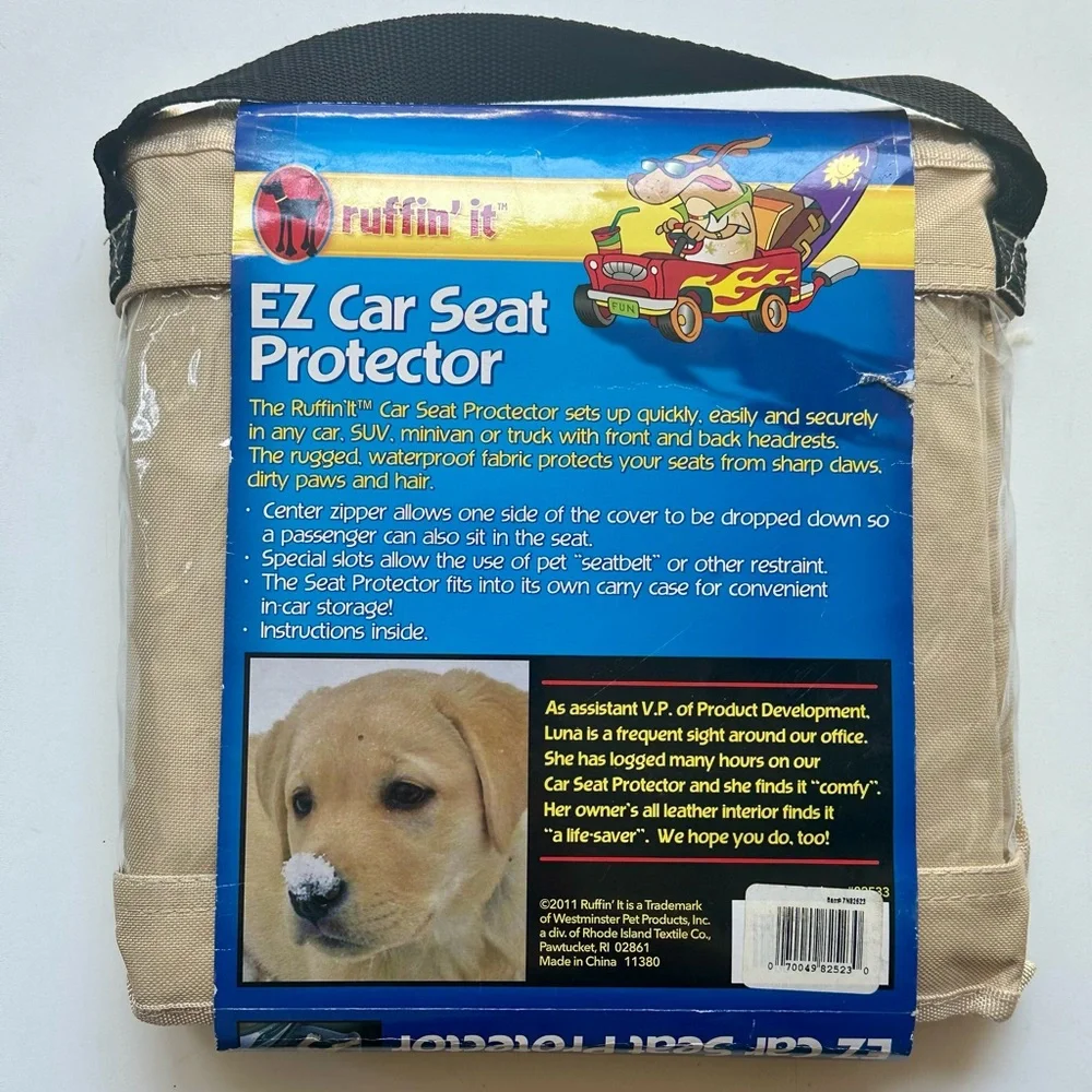 New Ruffin' It EZ Car Seat Protector, tan beige